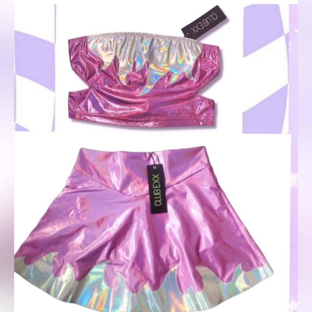 NWT CLUB EXX FULL RAVE SKIRT SET SMALL